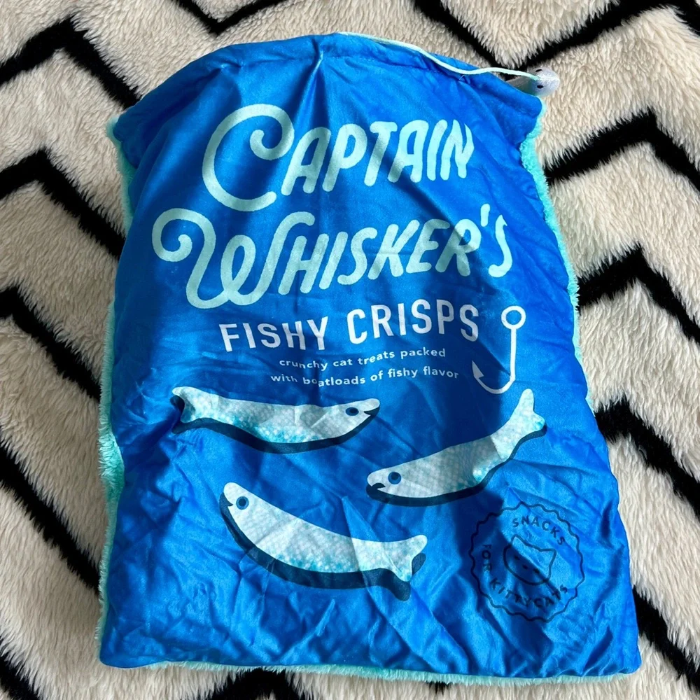 Captain Whiskers Fish Crisps Crinkle Bag Cat Plush Toy - Boots & Barkley™ NWT
